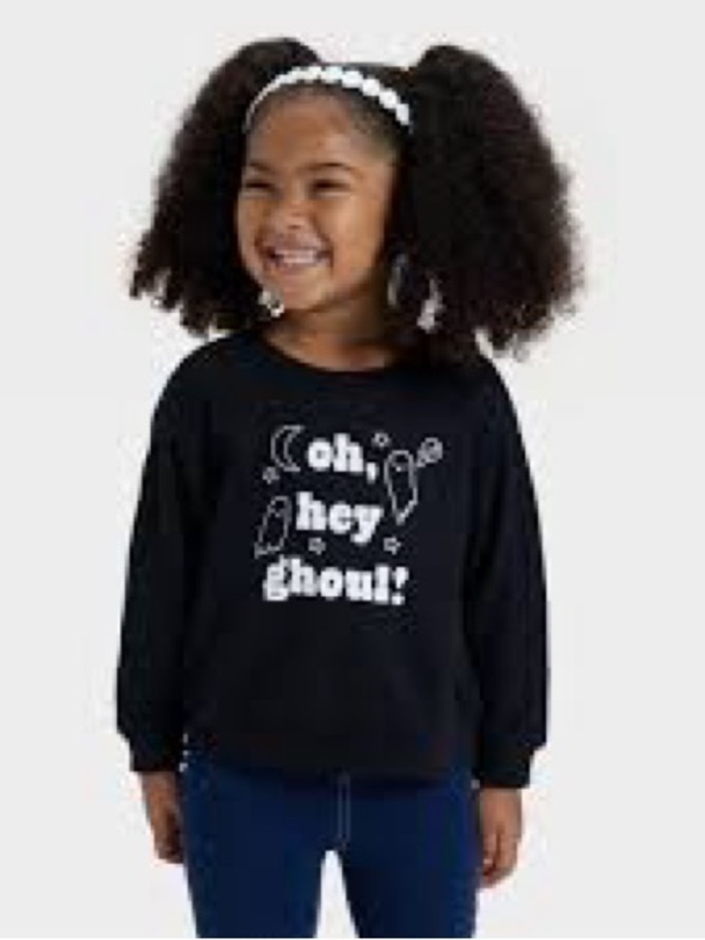 009K Cat & Jack Toddler “Oh, Hey Ghoul” Halloween Graphic Sweatshirt - Size: 3T